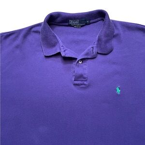 Vintage collector item Polo by Ralph Lauren Men's Purple Polo Shirt